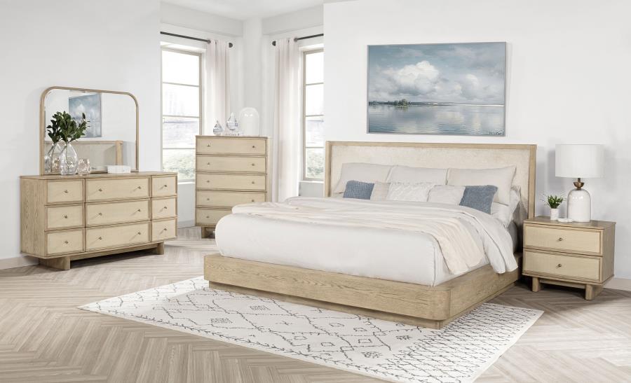 Modal Additional Images for Kailani 5-drawer Bedroom Chest of Drawers Beige Oak