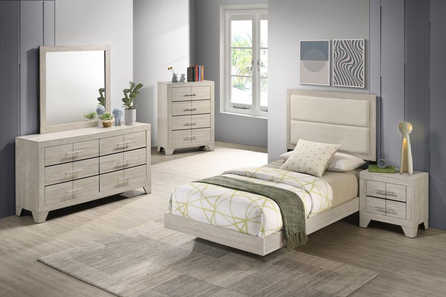 Modal Additional Images for Trenton 54-inch Wood Twin Panel Bed Rustic Cream