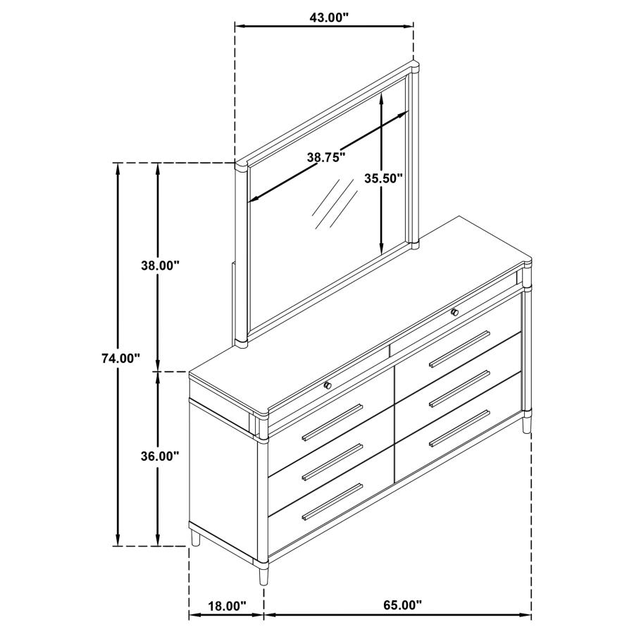 Gracemont 8-drawer Bedroom Dresser with Mirror White