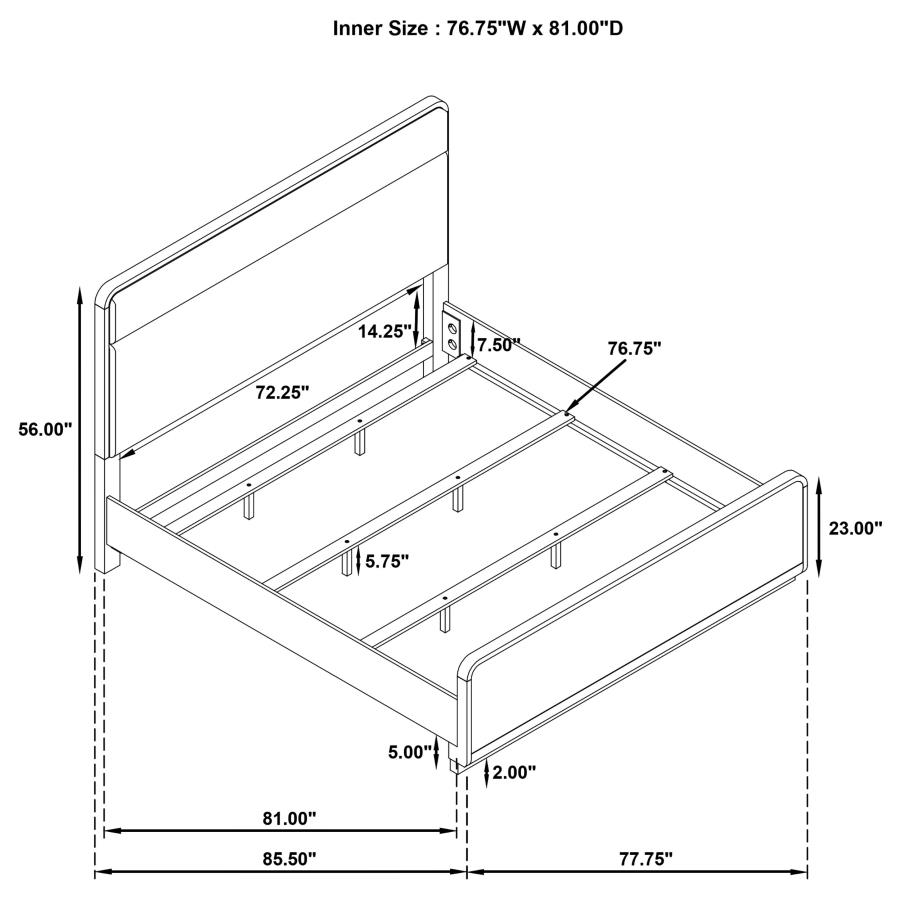 Ladera 56-inch Eastern King Panel Bed Light Elm