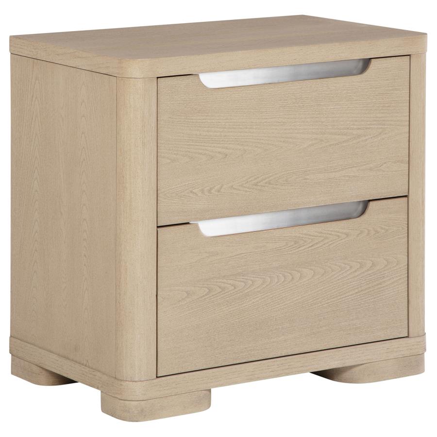 (image for) Ladera 2-drawer Nightstand Bedside Table Light Elm