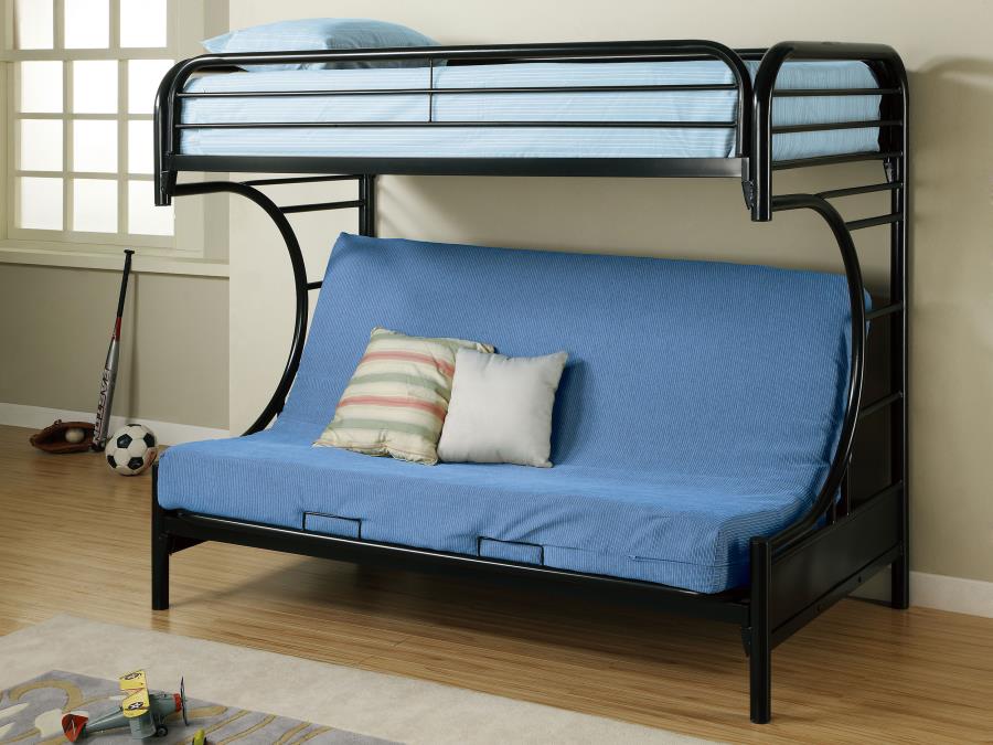 (image for) Montgomery Metal Twin Over Futon Bunk Bed Black