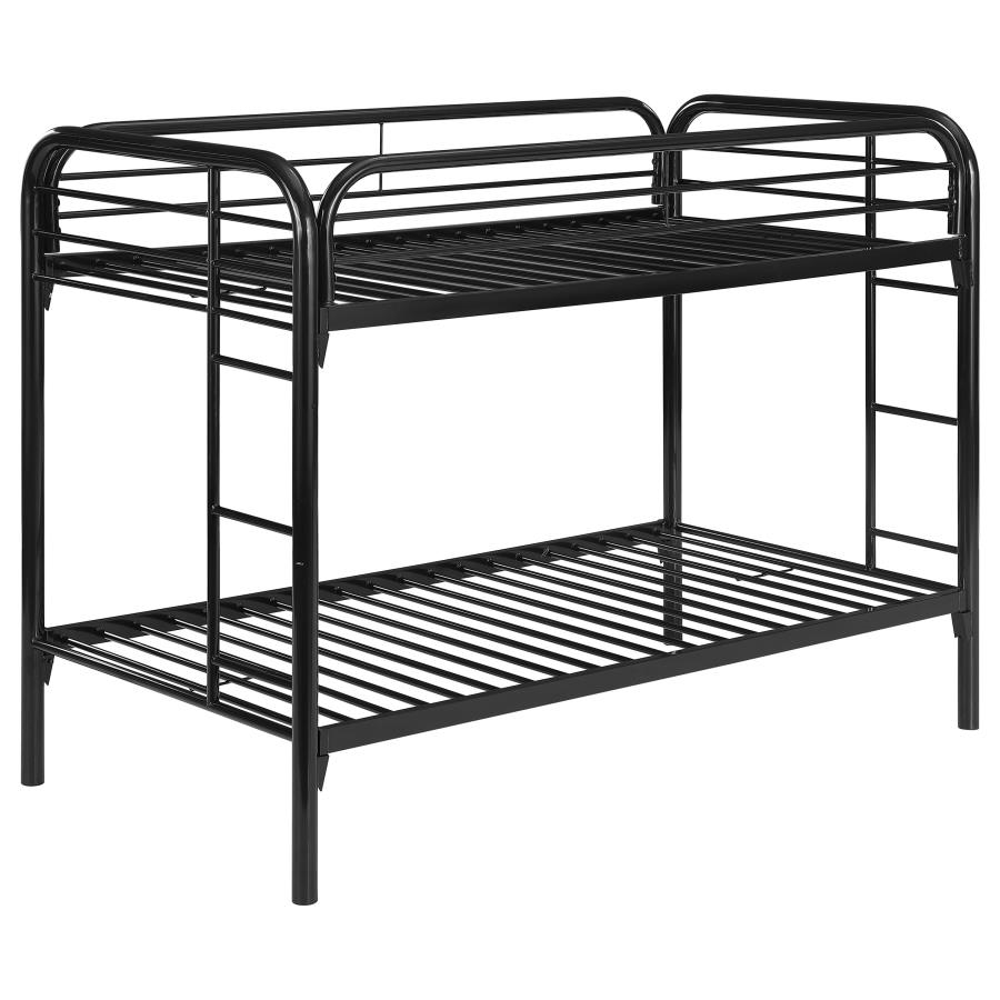 (image for) Morgan Metal Twin Over Twin Bunk Bed Black