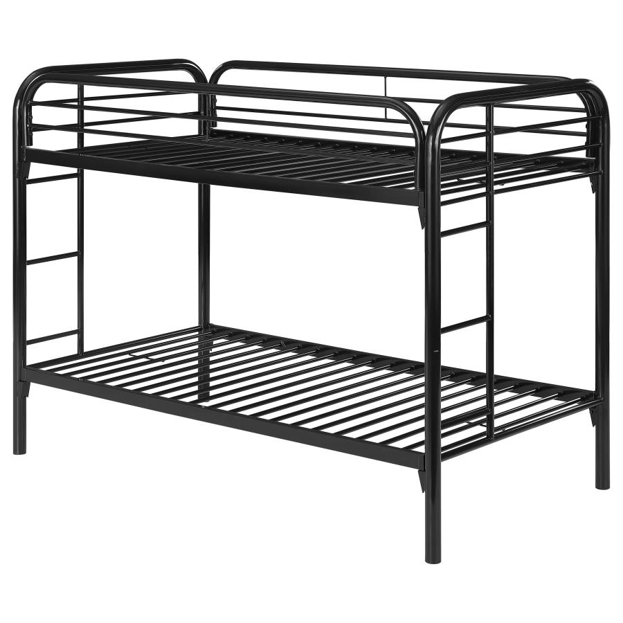 (image for) Morgan Metal Twin Over Twin Bunk Bed Black