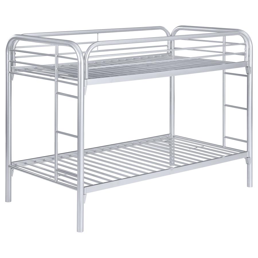 (image for) Morgan Metal Twin Over Twin Bunk Bed Silver - Click Image to Close