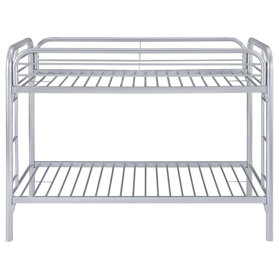 (image for) Morgan Metal Twin Over Twin Bunk Bed Silver