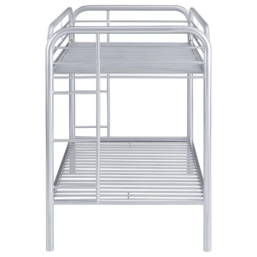 (image for) Morgan Metal Twin Over Twin Bunk Bed Silver