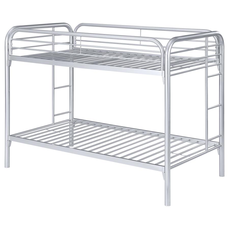 (image for) Morgan Metal Twin Over Twin Bunk Bed Silver