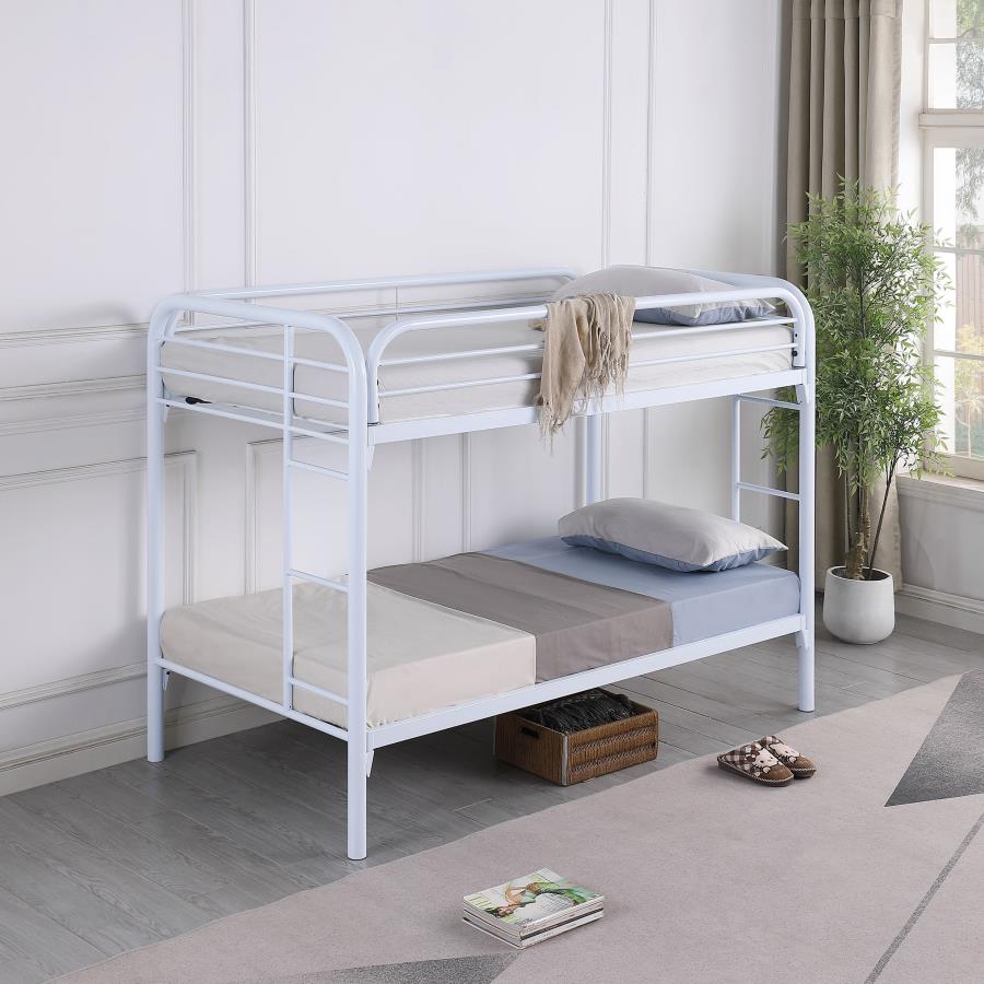 (image for) Morgan Metal Twin Over Twin Bunk Bed White