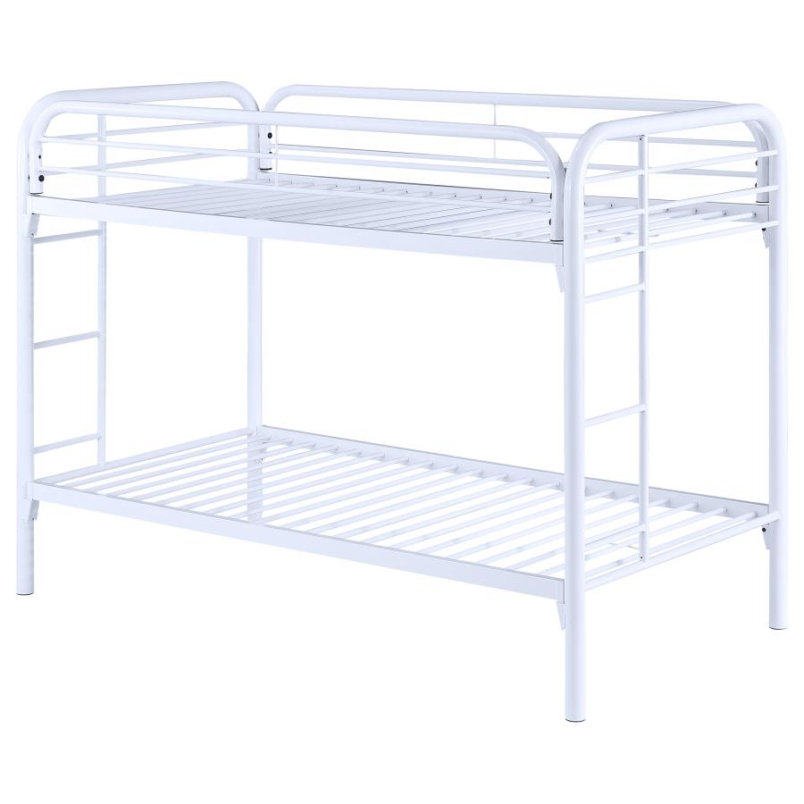 (image for) Morgan Metal Twin Over Twin Bunk Bed White