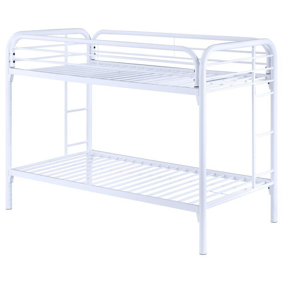 (image for) Morgan Metal Twin Over Twin Bunk Bed White