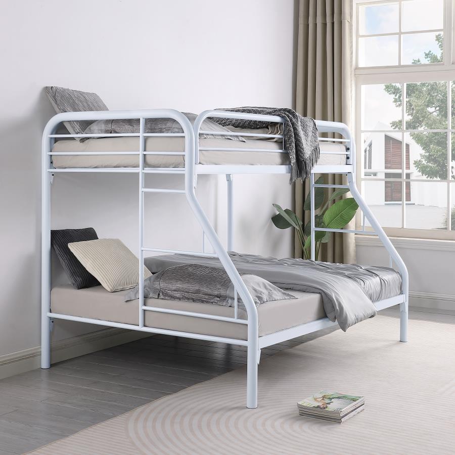 (image for) Morgan Metal Twin Over Full Bunk Bed White