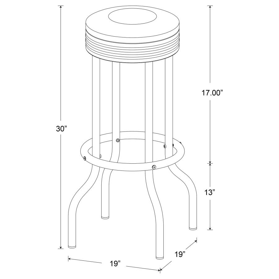 (image for) Retro Upholstered Metal Swivel Bar Stool White (Set of 2)