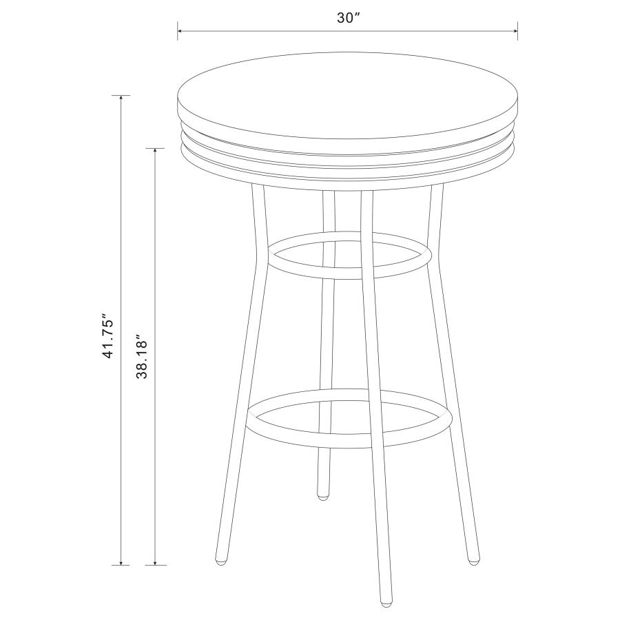 (image for) Retro Round 30-inch 1950's Bistro Pub Height Bar Table White