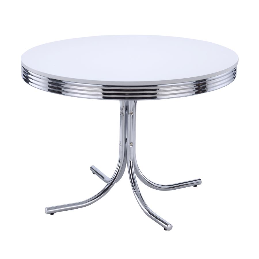 (image for) Retro 5-piece Round Dining Table Set White and Black