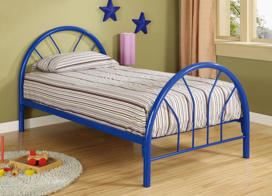 (image for) Marjorie Metal Twin Open Frame Bed Blue