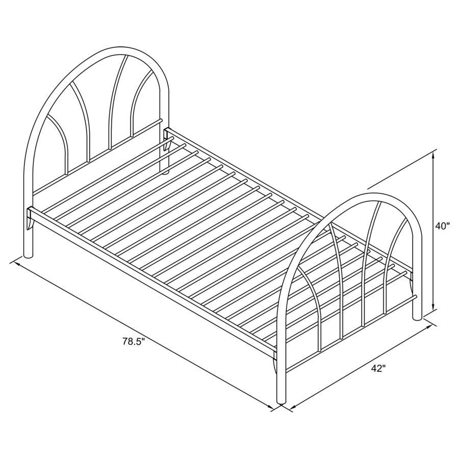 (image for) Marjorie Metal Twin Open Frame Bed Blue