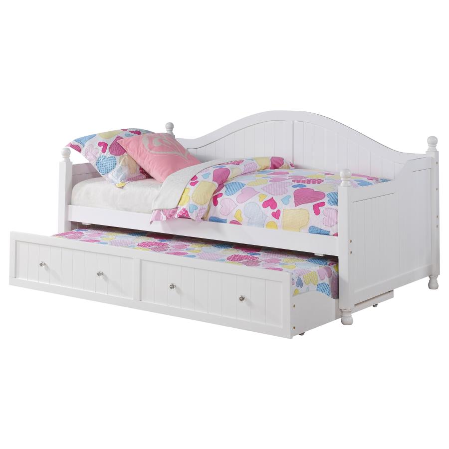 (image for) Julie Ann Wood Twin Daybed with Trundle White - Click Image to Close