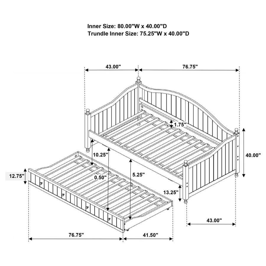 (image for) Julie Ann Wood Twin Daybed with Trundle White