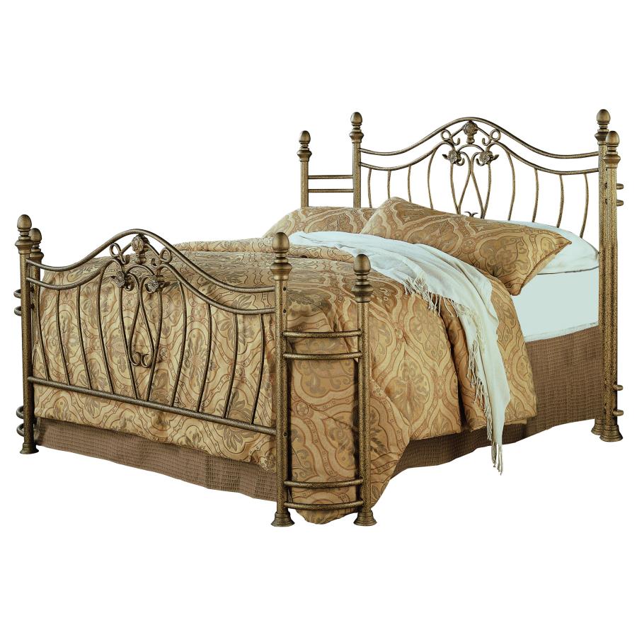 (image for) Sydney Metal Eastern King Open Frame Bed Brushed Gold - Click Image to Close