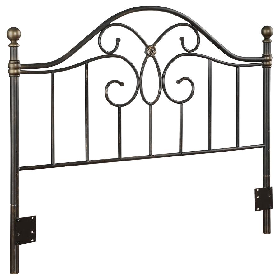 (image for) Bailey Metal Queen or Full Open Frame Headboard Black - Click Image to Close