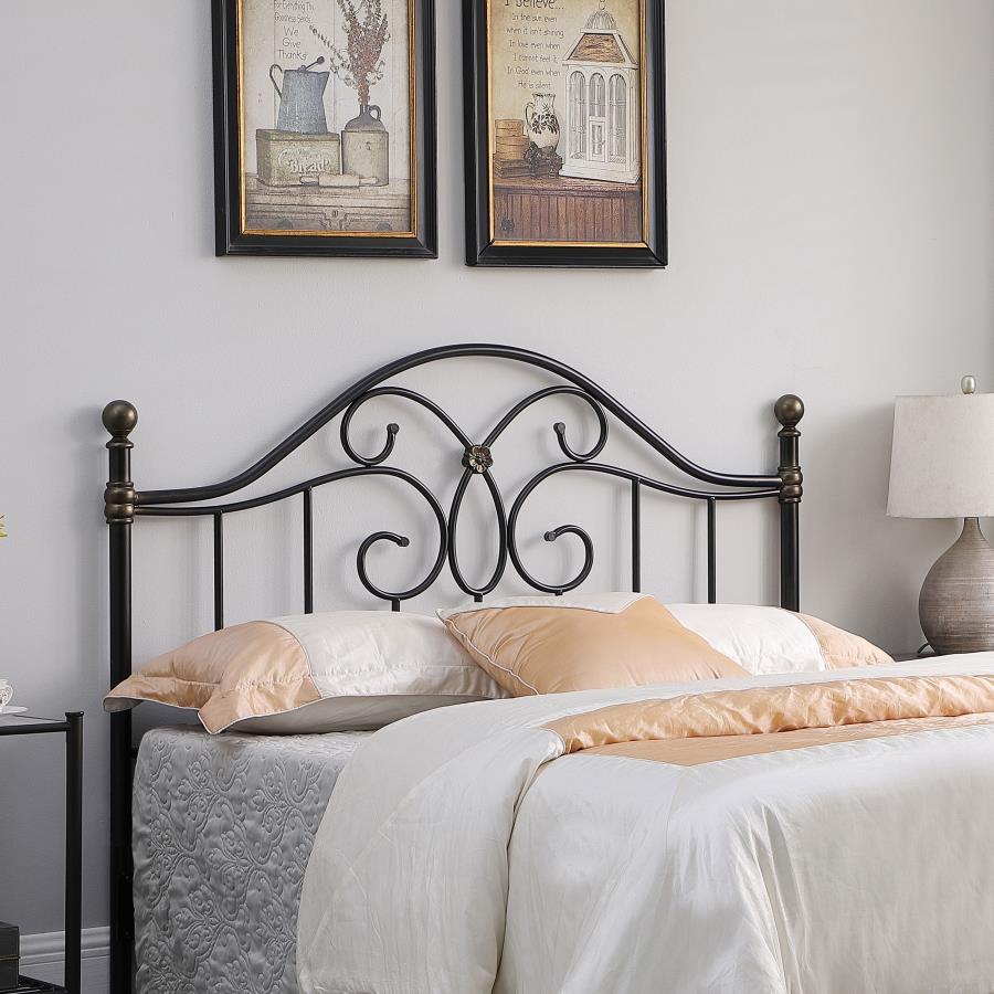 (image for) Bailey Metal Queen or Full Open Frame Headboard Black