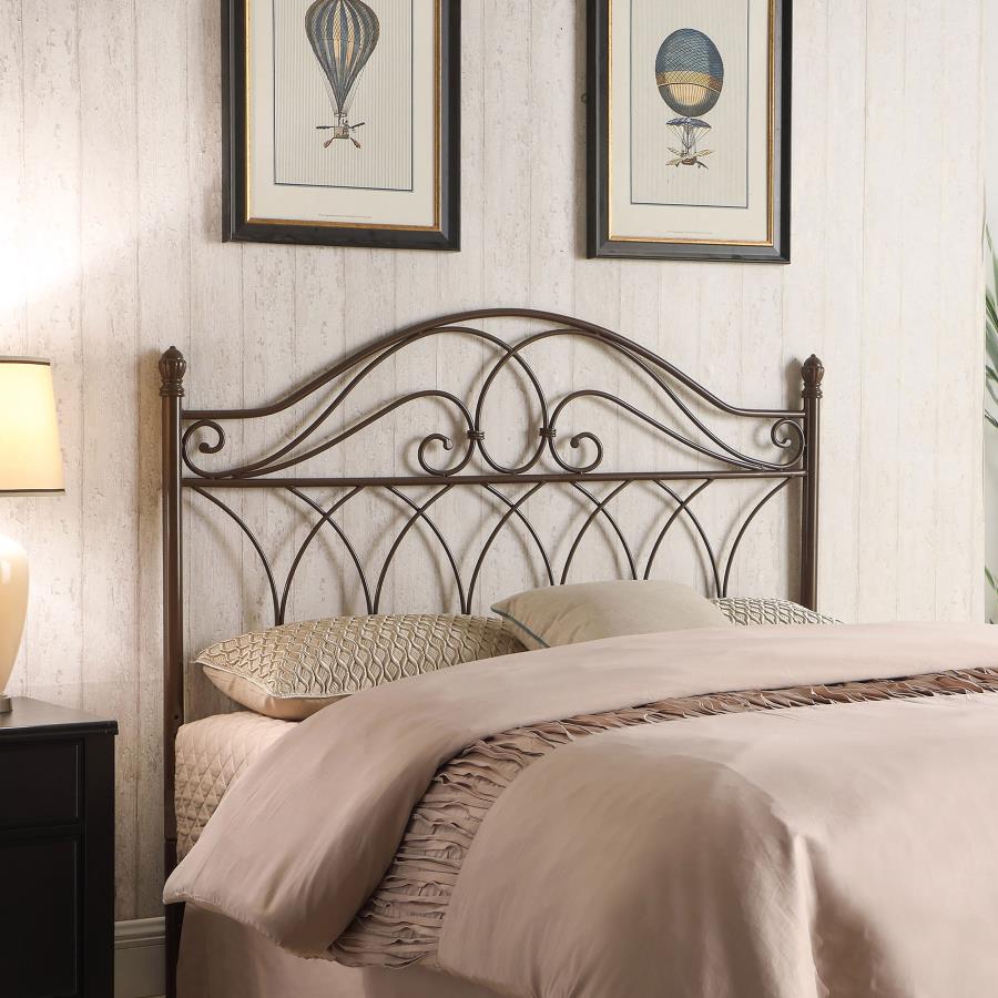 (image for) Zola Metal Queen or Full Open Frame Headboard Brown