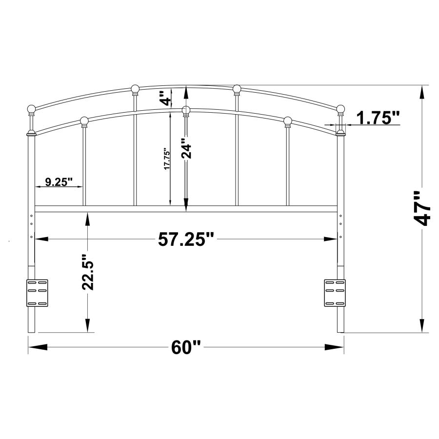 (image for) Bryant Metal Queen or Full Open Frame Headboard Black