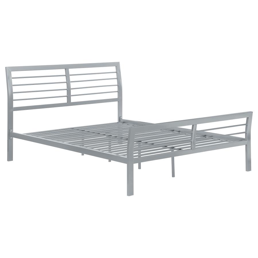 (image for) Cooper Metal Full Open Frame Bed Silver - Click Image to Close