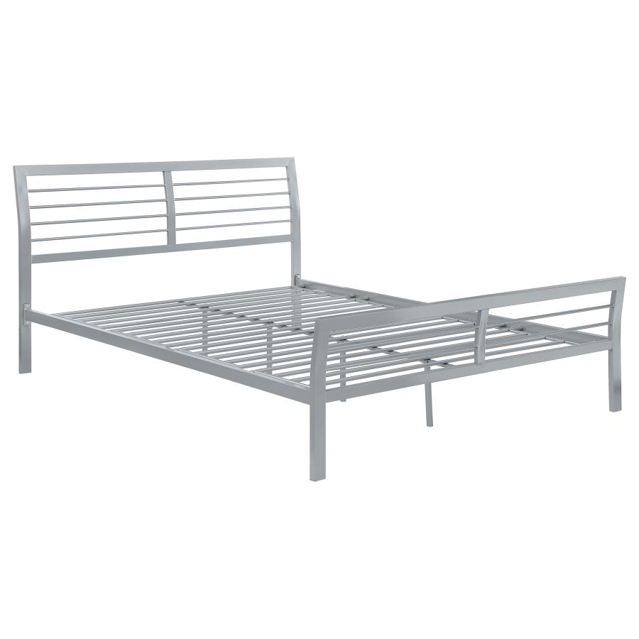 (image for) Cooper Metal Queen Open Frame Bed Silver - Click Image to Close