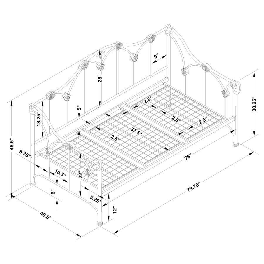 (image for) Halladay Metal Twin Daybed White