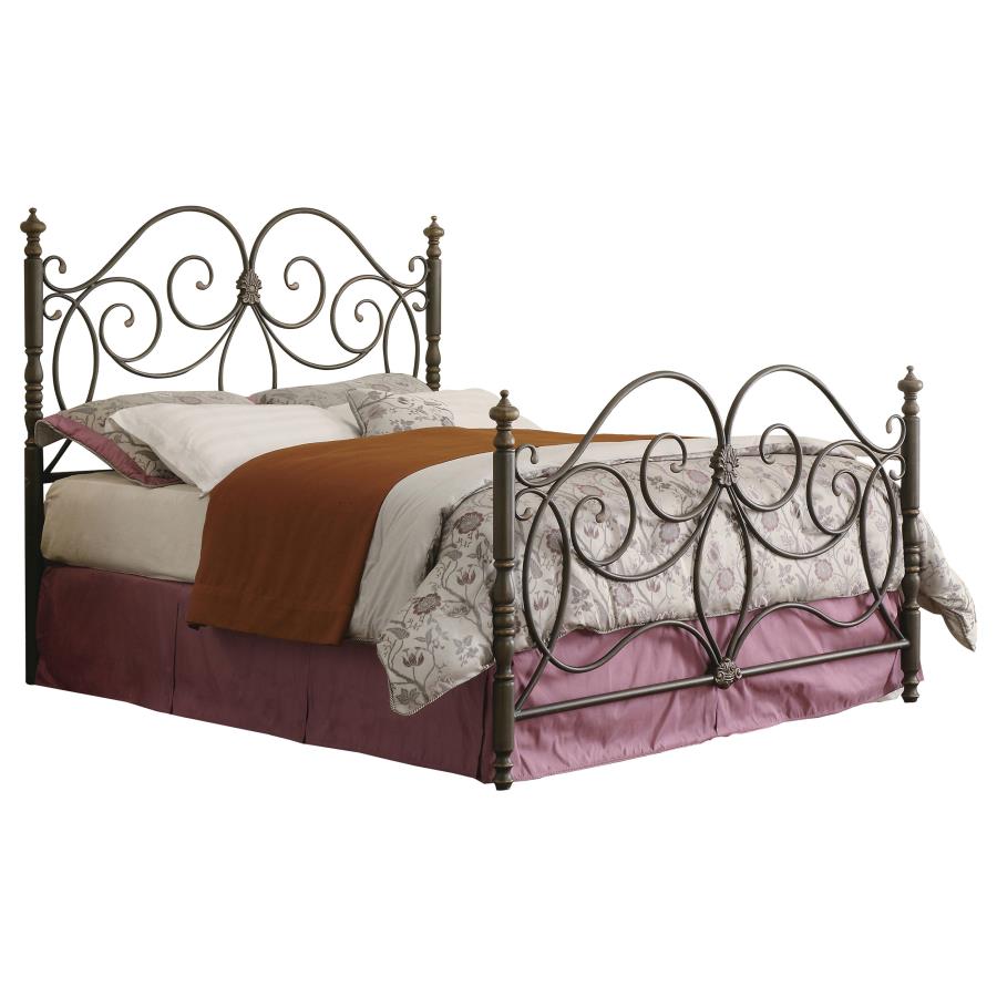 (image for) London Metal Eastern King Open Frame Bed Dark Bronze