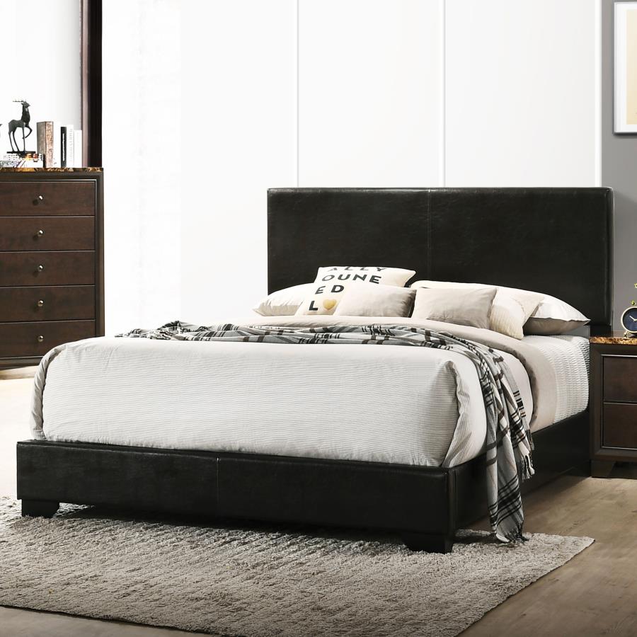 (image for) Conner Upholstered Full Panel Bed Black