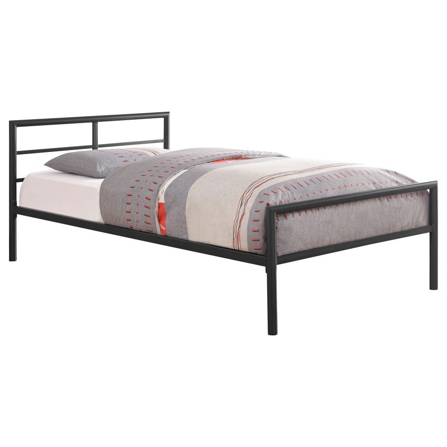 (image for) Fisher Metal Twin Open Frame Bed Gunmetal - Click Image to Close