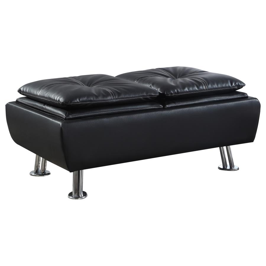 (image for) Dilleston Storage Ottoman with Removable Trays Black