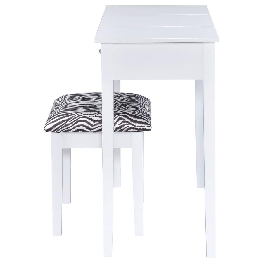 (image for) Seline Vanity Set with Pop-Up Mirror and Stool White