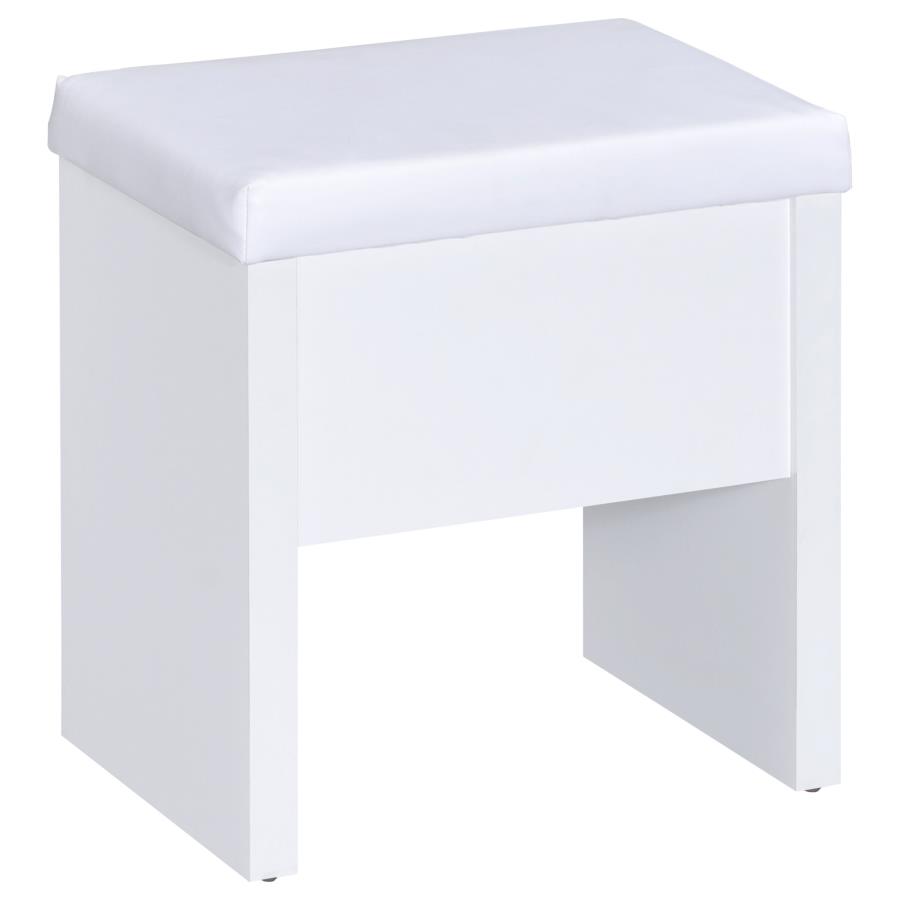 (image for) Harvey Vanity Set with Lift-Top Stool White