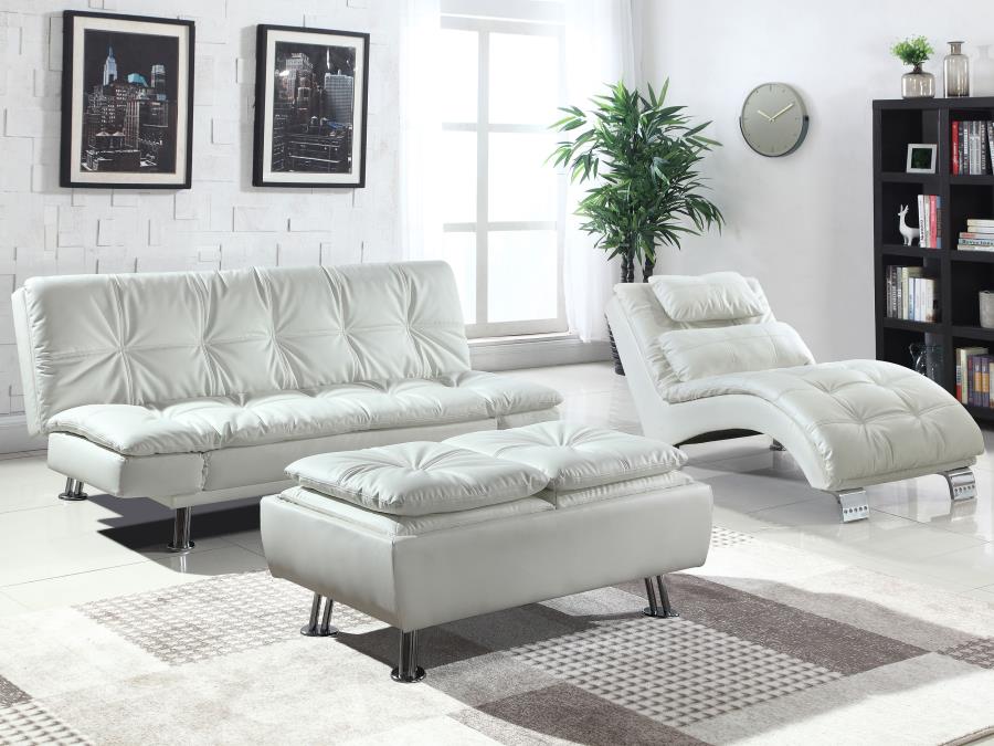 (image for) Dilleston Upholstered Tufted Convertible Sofa Bed White