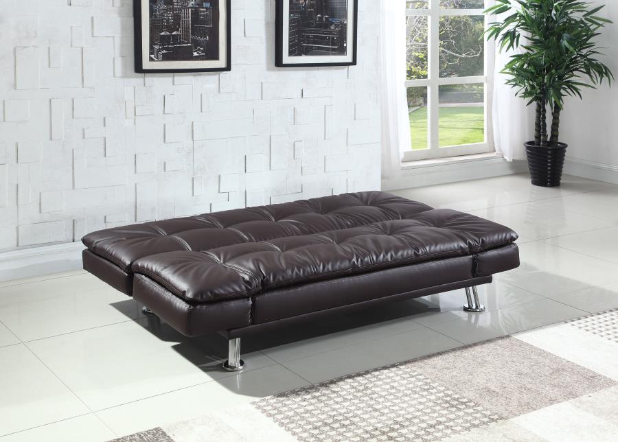 (image for) Dilleston Tufted Back Upholstered Sofa Bed Brown