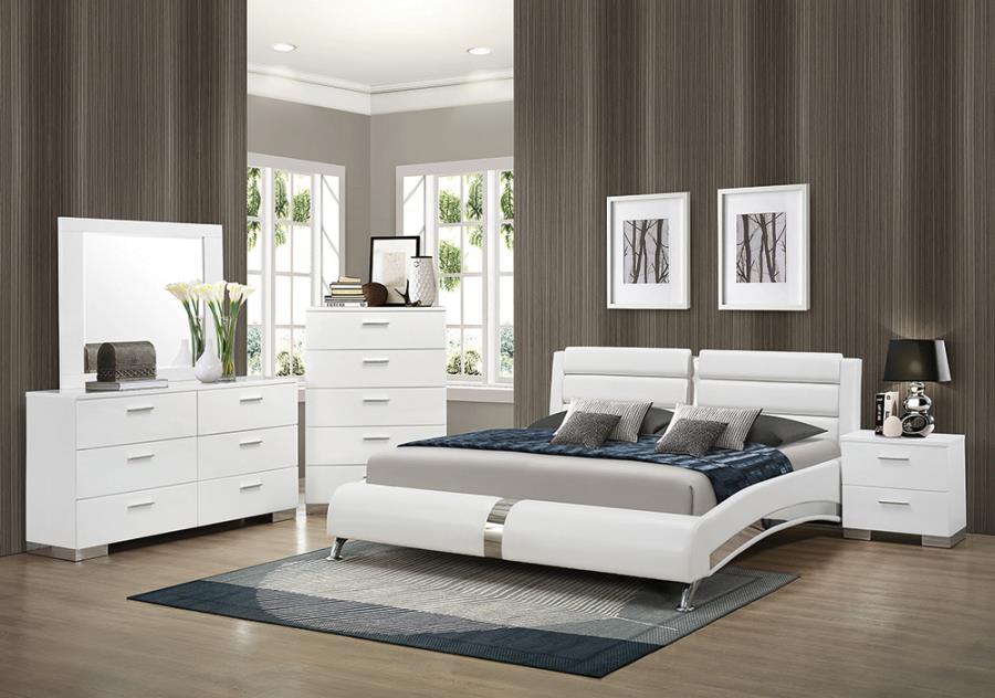 (image for) Jeremaine 4-piece Eastern King Bedroom Set White - Click Image to Close