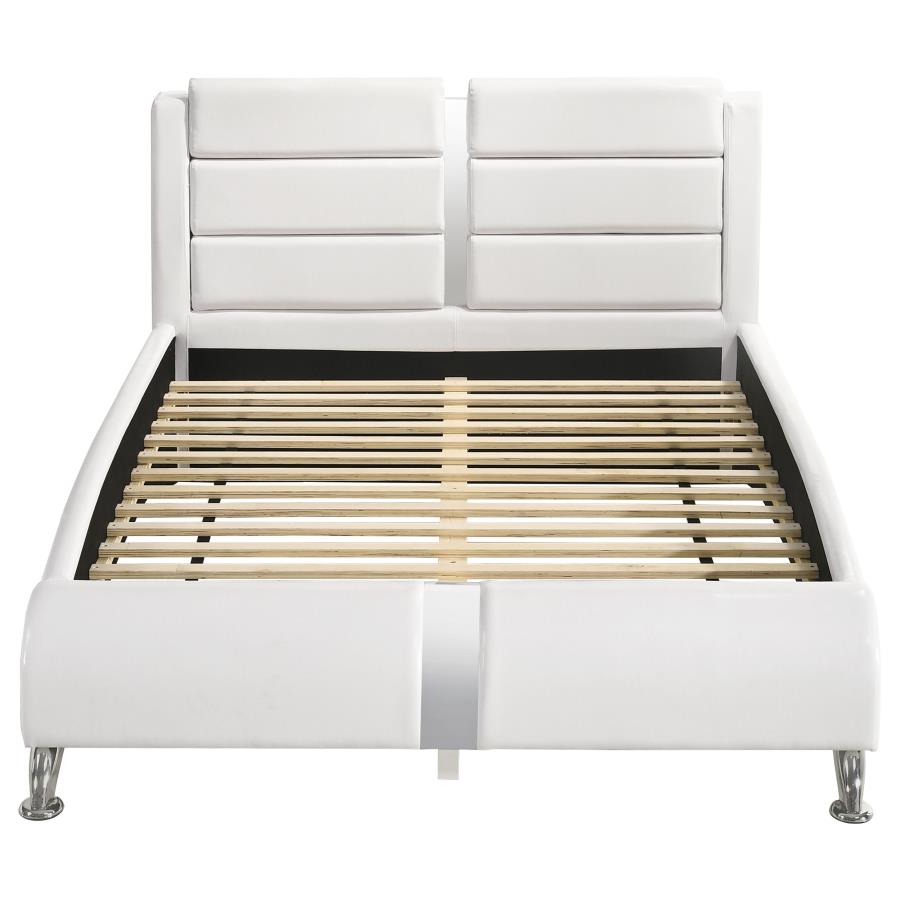 (image for) Jeremaine Upholstered Eastern King Sleigh Bed White