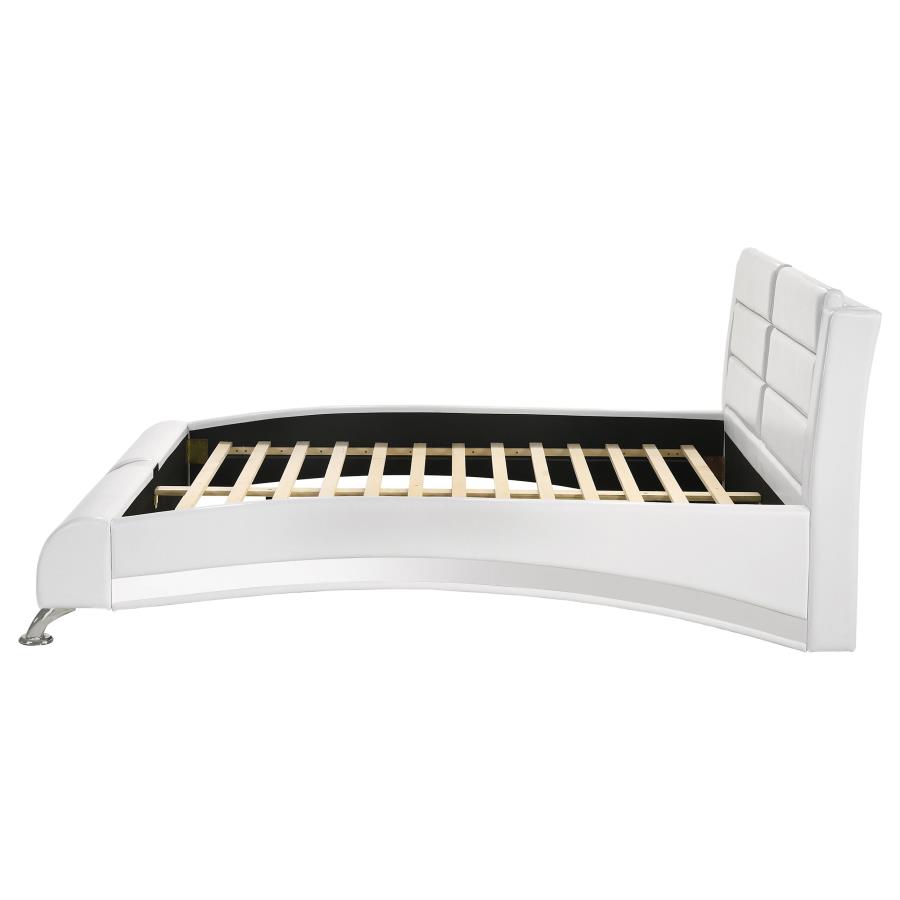 (image for) Jeremaine Upholstered Eastern King Sleigh Bed White