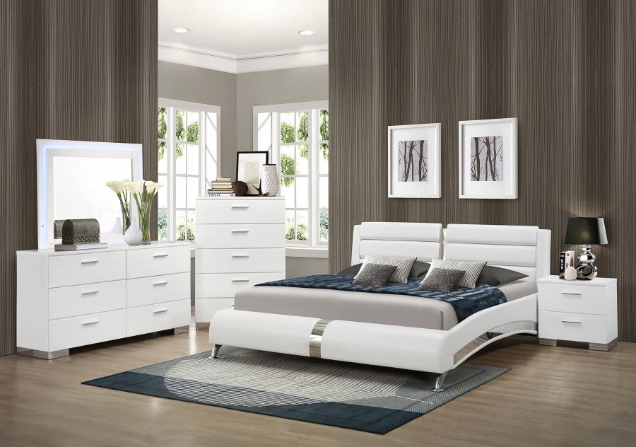 (image for) Jeremaine 5-piece California King Bedroom Set White - Click Image to Close