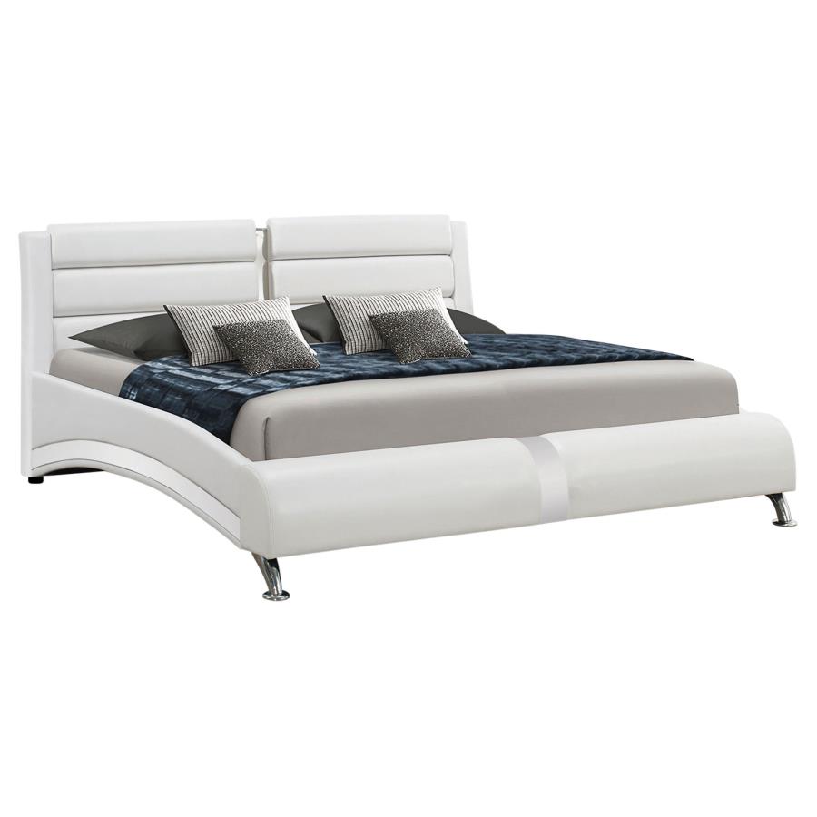 (image for) Jeremaine Upholstered Queen Sleigh Bed White