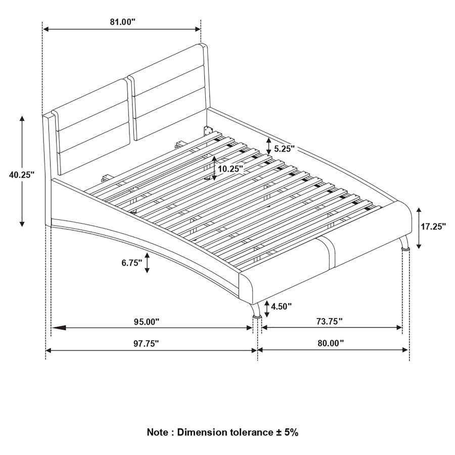 (image for) Jeremaine Upholstered Eastern King Sleigh Bed Black