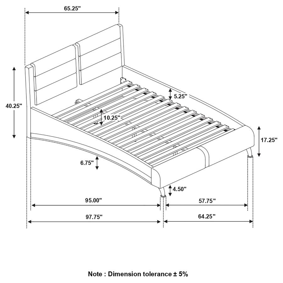 (image for) Jeremaine Upholstered Queen Sleigh Bed Black