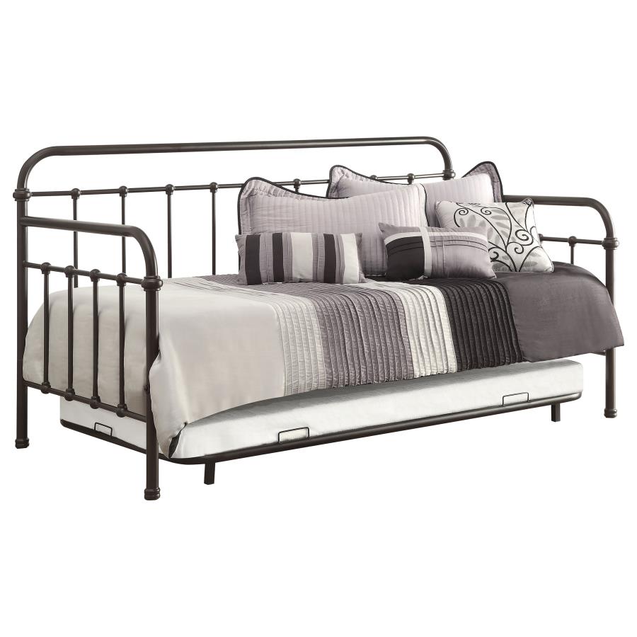 (image for) Livingston Metal Twin Daybed with Trundle Dark Bronze - Click Image to Close