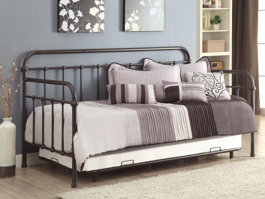 (image for) Livingston Metal Twin Daybed with Trundle Dark Bronze