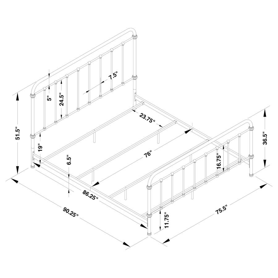 (image for) Livingston Metal California King Open Frame Bed Dark Bronze