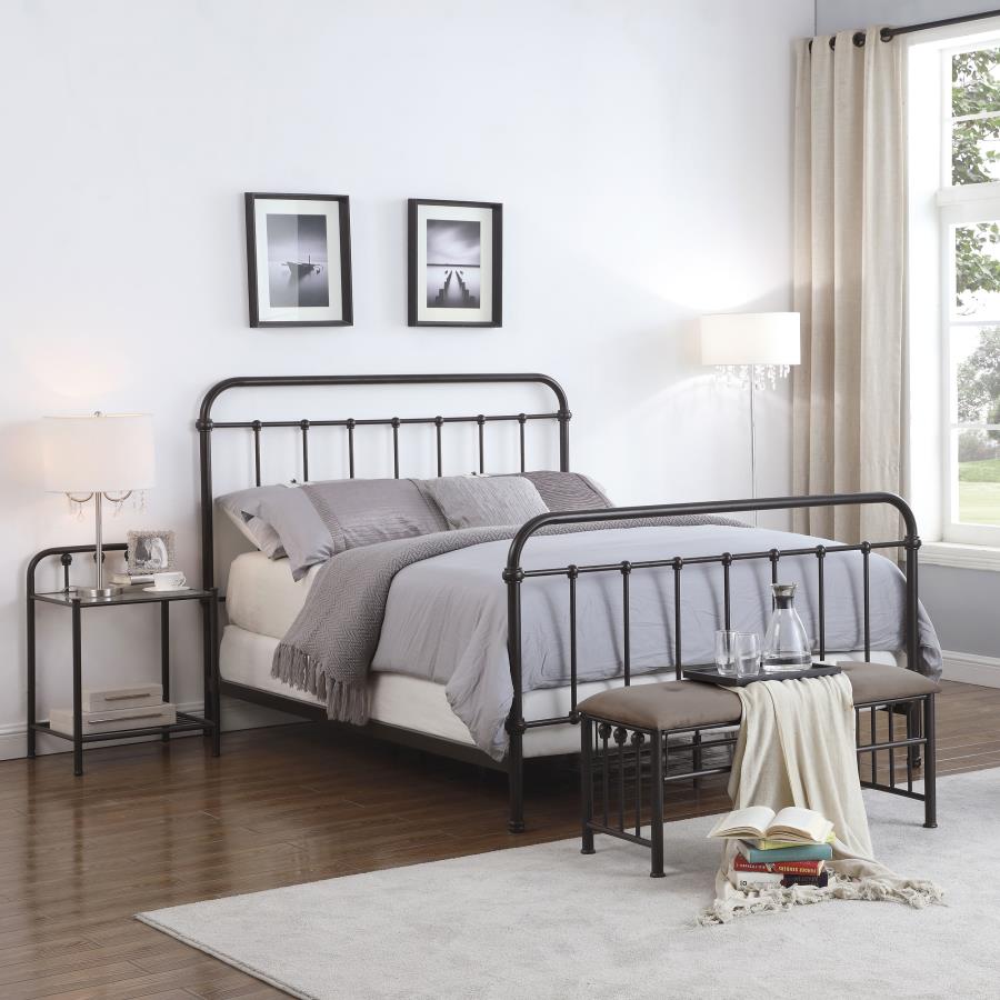 (image for) Livingston Metal California King Open Frame Bed Dark Bronze